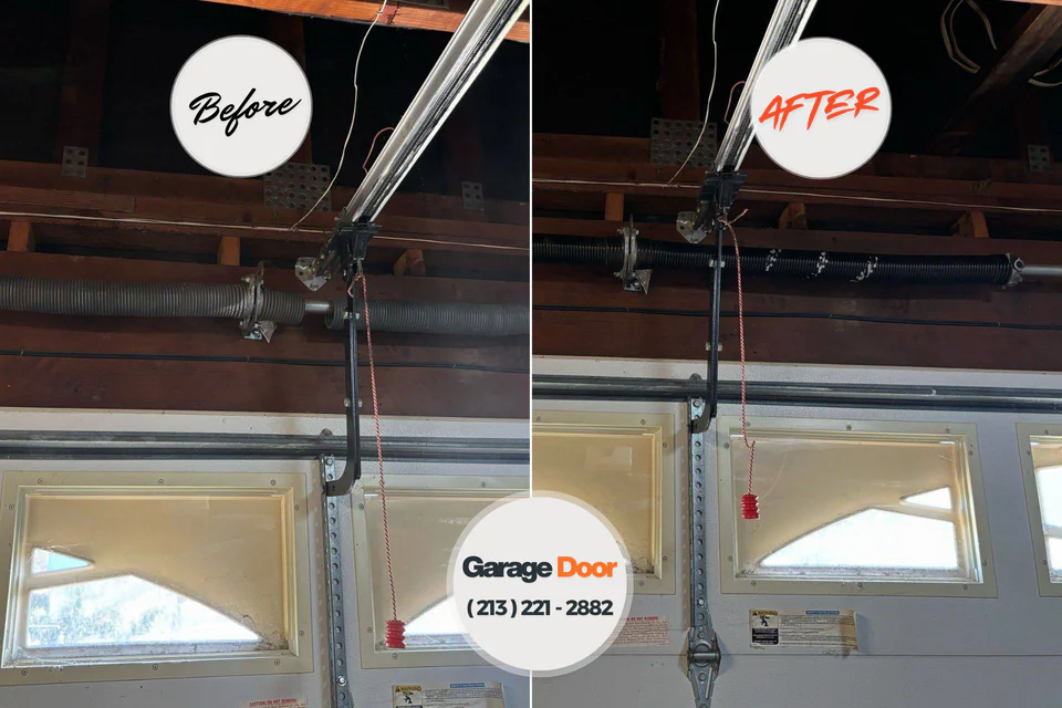 Before and after: garage door spring repair Gulf Breeze, FL